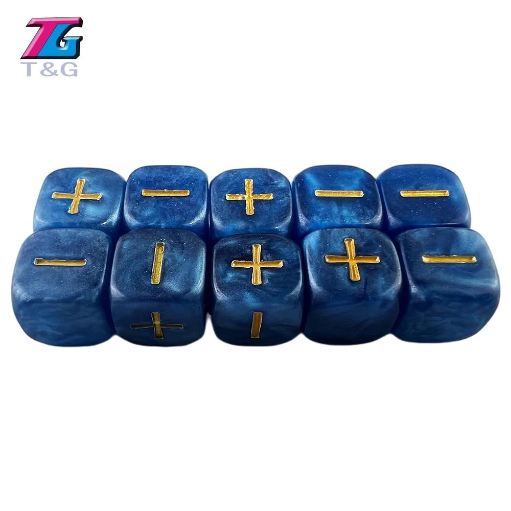 Игральные кости Fate D6, кубики из смолы, набор из 10 шт., золотой символ с жемчужным эффектом для настольной игры Fate And Fudge