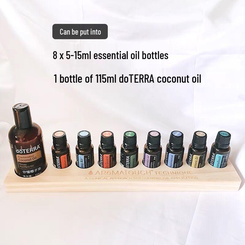 Деревянная подставка-дисплей на 9 ячеек для эфирных масел doTERRA (Масла не включены)