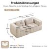 Modern Two-Seater Sofa, Modular Corner Sofa without Frame, 32D High-Density Foam, Deep Seat, Soft and Comfortable Cover, No Assembly Required, Beige.