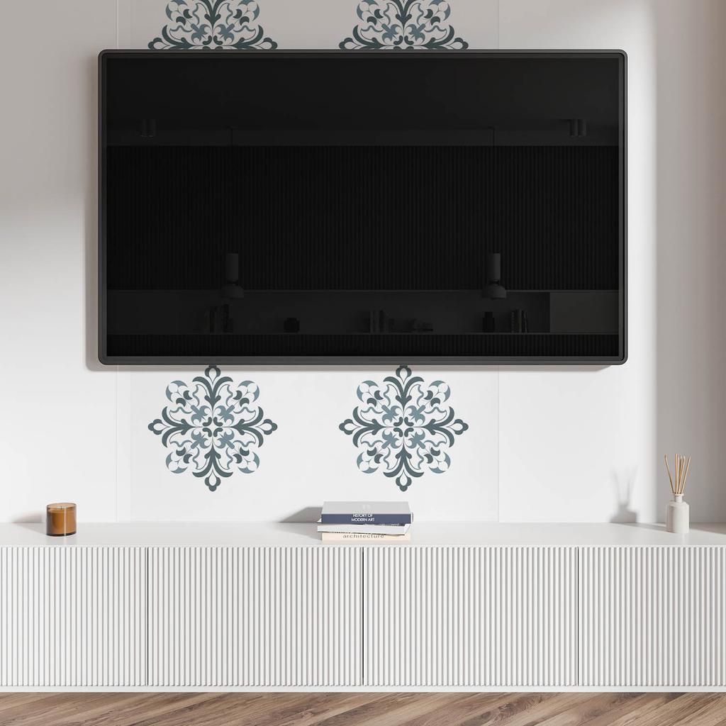 Self-adhesive Printed Vinyl Panel 100x50 cm Floral Pattern in Symmetry
