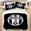 Juventus Black Emblem Three-piece set (1 * duvet cover + 2 * pillowcase, without core) Soft and comfortable Bedding set Christmas birthday gift