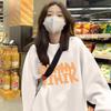 Vintage Letter Print Crew Neck Sweatshirt Loose Fit Long Sleeve Top Fall Winter Streetwear