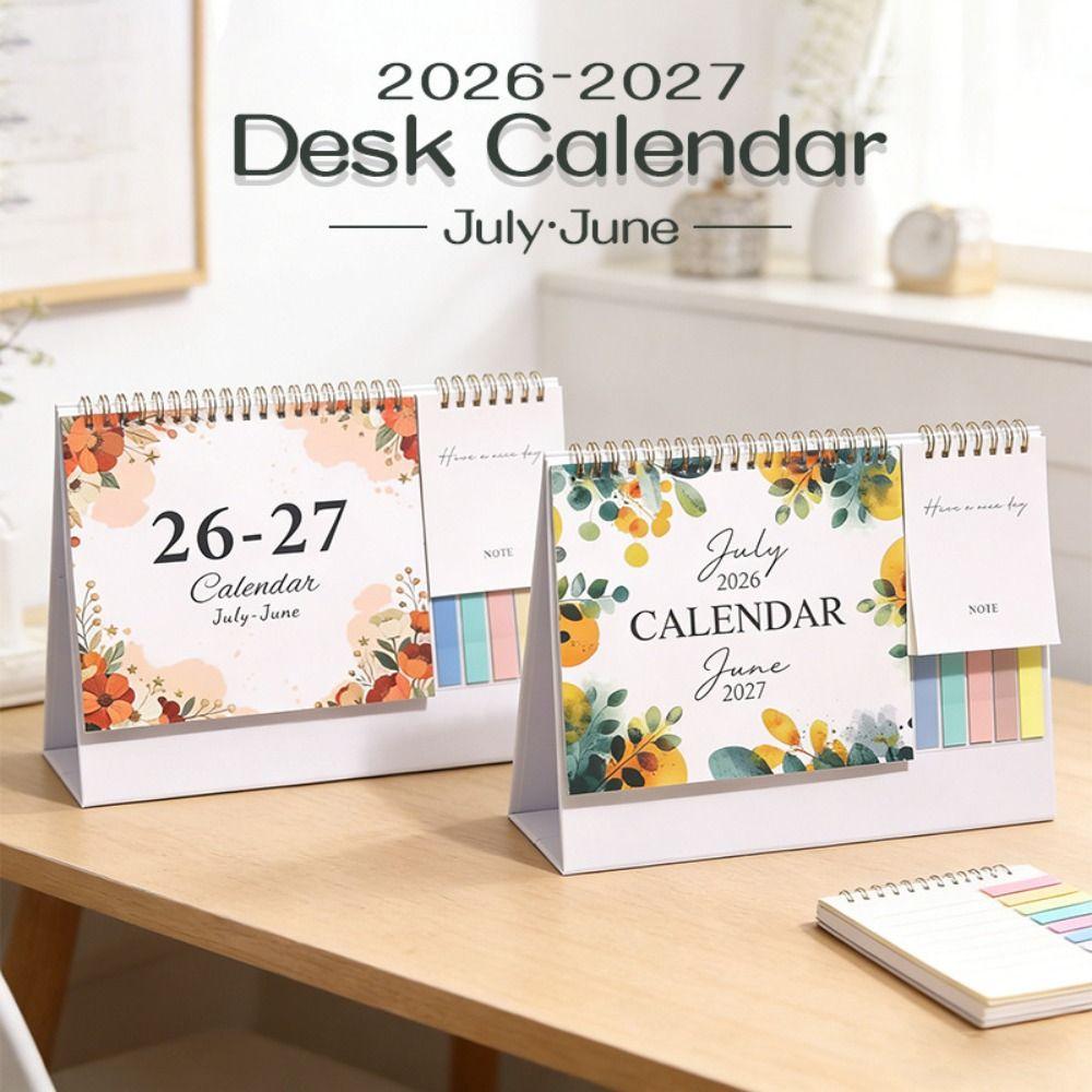 Thick Paper Desktop Calendar Portable Standing Flip Calendar English Calendar Time Management