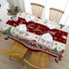 Christmas Tablecloth Snowman Pattern Rectangular Tablecloth Christmas Tablecloth Farmhouse Table Stain -Resistant Decorations