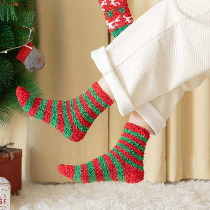 Coral Fleece Socks Soft Holiday Socks Christmas Socks Fluffy For Gifts Holiday Season Sleeping