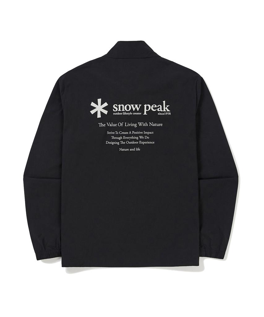 Snowpeak Apparel Тонкая технологичная ветровка с воротником-стойкой, из ткани, Черная (S24Mmswb34)