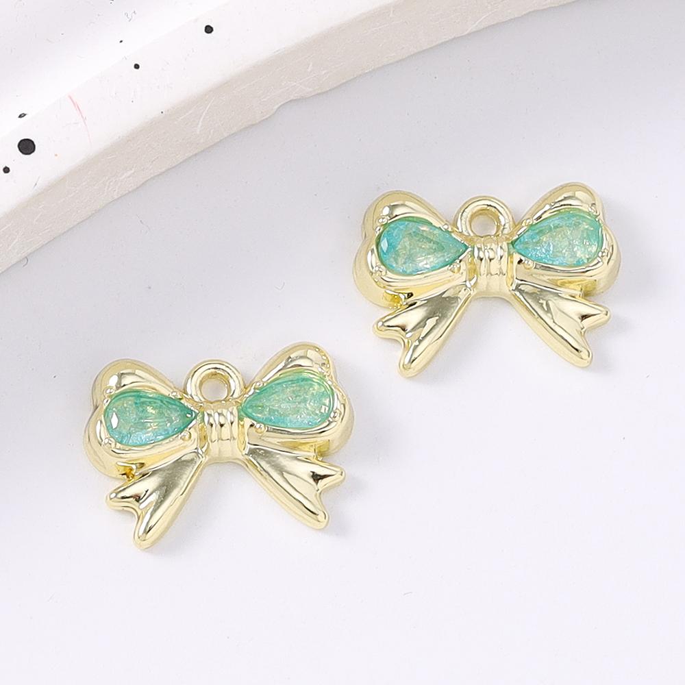 5pcs Cute Crystal CZ Bowknot Charms Pendants for Jewelry Making Necklace Earrings Bracelet DIY Handmade Accessories Supplies