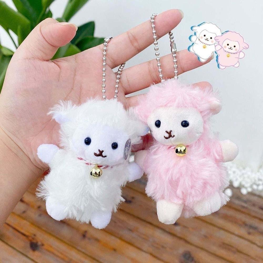 2pcs/set Sheep Plush Animal Key Buckle Magnetic Cartoon Couple Pendants Cat Dog Bag Charm Party