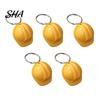 Plastic Key Chain 5Pcs Mini Security Helmet Keychain, Simulated Construction Backpack Accessories Ring Holder, Decorative Keychain Pendant for