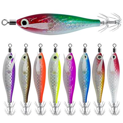 Светящийся кальмаровый крючок Приманка для ловли кальмаров с 3D глазами Светящаяся в темноте кальмаровая приманка Искусственная приманка в виде осьминога для морской и пресноводной рыбалки