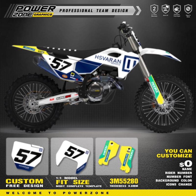 PowerZone Для Husqvarna Наклейки TC FC 2023 2024 2025 TE FE 2024-2026 125-450CC Индивидуальный Комплект Графических Наклеек Команды 010