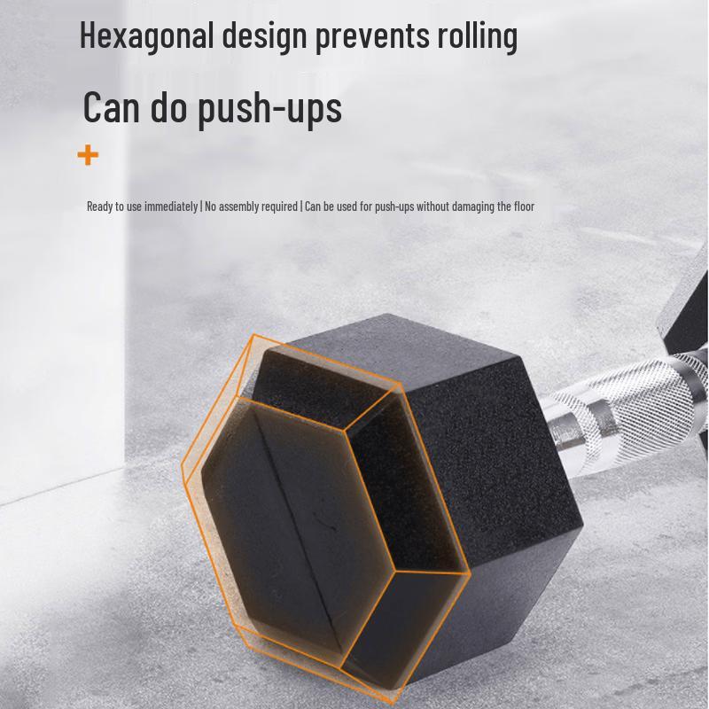 Baoweizhe Hexagonal Rubber-Coated Dumbbell