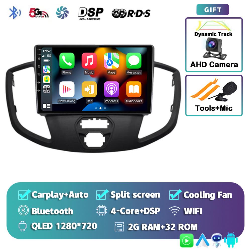 Android 14 Carplay Автомагнитола для Ford Transit 2015 2016 2017 2018 Мультимедийный Видеоплеер GPS Стерео 2din WIFI+4G Головное Устройство