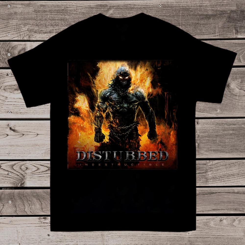 Новая футболка Disturbed Подарок для фаната Хлопок Черный Все размеры Унисекс