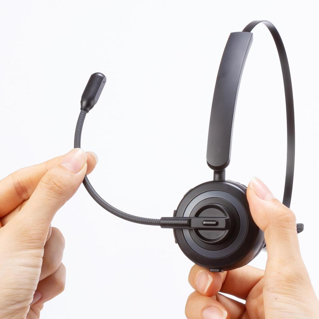 Sanwa Supply Bluetooth-гарнитура с функцией шумоподавления и зарядкой (с люлькой) ММ-BTMH66BK