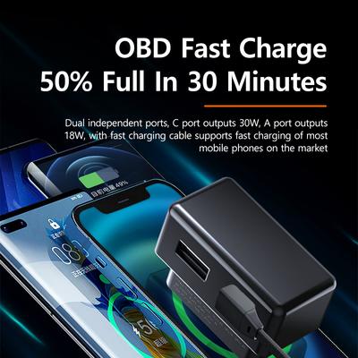 OBD Головка быстрой зарядки для Model Y 3 Автомобильное зарядное устройство OBD Быстрая зарядка Двухинтерфейсное зарядное устройство Детали для модификации автомобильного интерьера