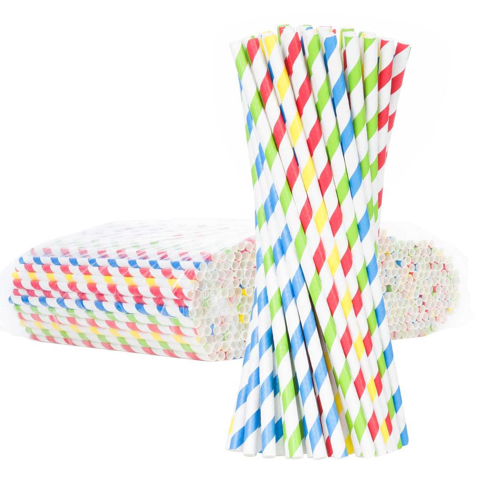 Bio Ecological Paper Straws Paper Straws 6/205Mm - Mix 500 Pcs