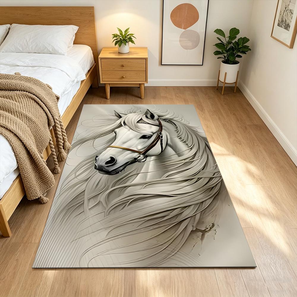 Sunset Horses Running Wild Non-Slip Home Carpet Design for Office Decor Living Room Gift