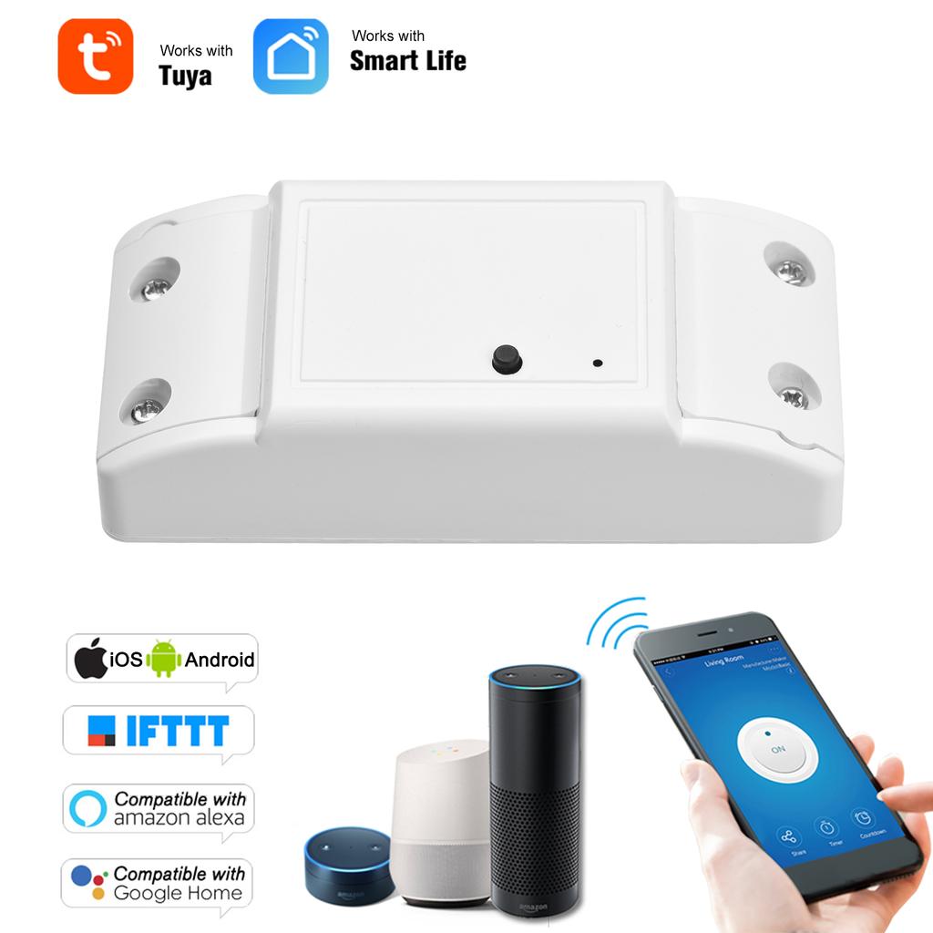 Интеллектуальный переключатель Wi-Fi, совместимый с Amazon Alexa и домашним таймером Google, беспроводной пульт дистанционного управления 10 А/2200 Вт