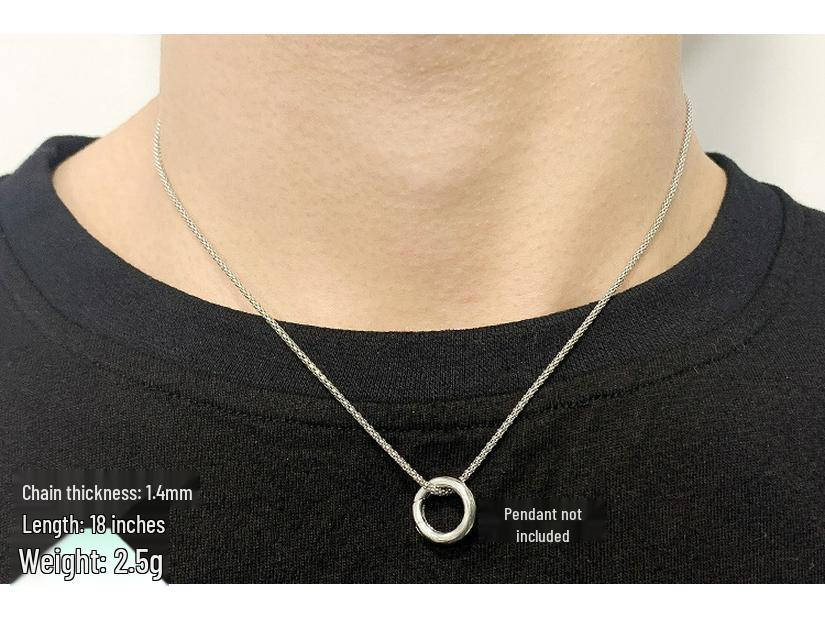Модное ожерелье из круглых бусин из чистого серебра 999 пробы для мужчин и женщин - Длинная простая цепочка для свитера
