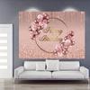 Rose Gold Happy Birthday Background Pink Rose Gold Flower Balloon Rose Gold Scattered Photography Background