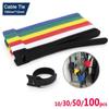 10/30/50/100PCS Releasable Cable Ties Colored Plastics Reusable Cable Ties Nylon Loop Wrap Zip Bundle Ties T-type Cable Tie Wire