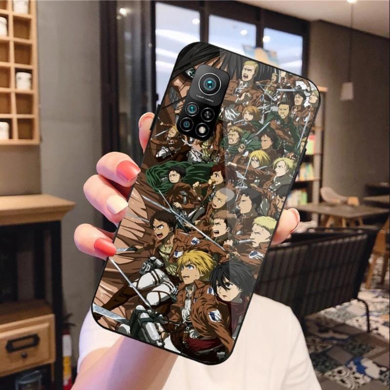 Чехол для телефона с аниме «Атака Титанов» для Xiaomi 12 11T 10 9 Redmi Note 11 10 10S Pro Redmi 9 9A 8, черный стеклянный чехол для телефона из поликарбоната