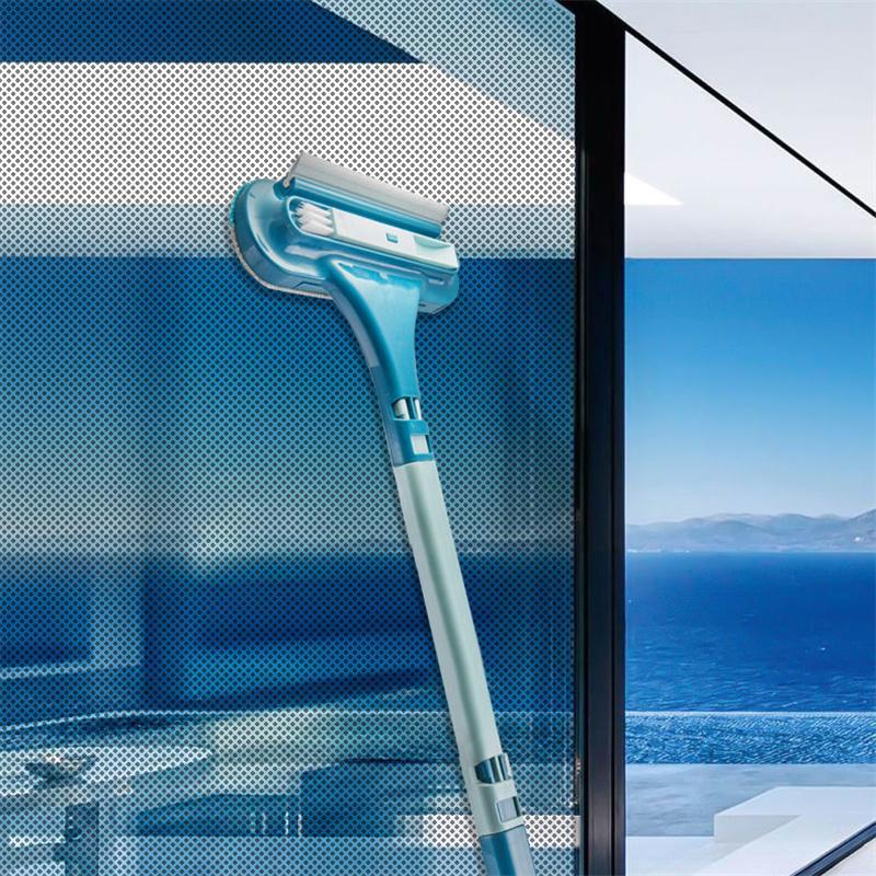 Двусторонние инструменты для чистки стекла, телескопический стержень, средство для мытья окон, швабра, щетка для дворника с длинной ручкой, кухонные аксессуары