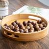 Bamboo Tray Custom Creative Baking Binaural Portable Round Tea Tray Home Tea Set Small Tea Tray