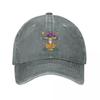 Mushroom Buddha Baseball Caps Vintage Distressed Washed With Yoga Solar System Sun Cap Activities Unstructured Soft Caps Hat