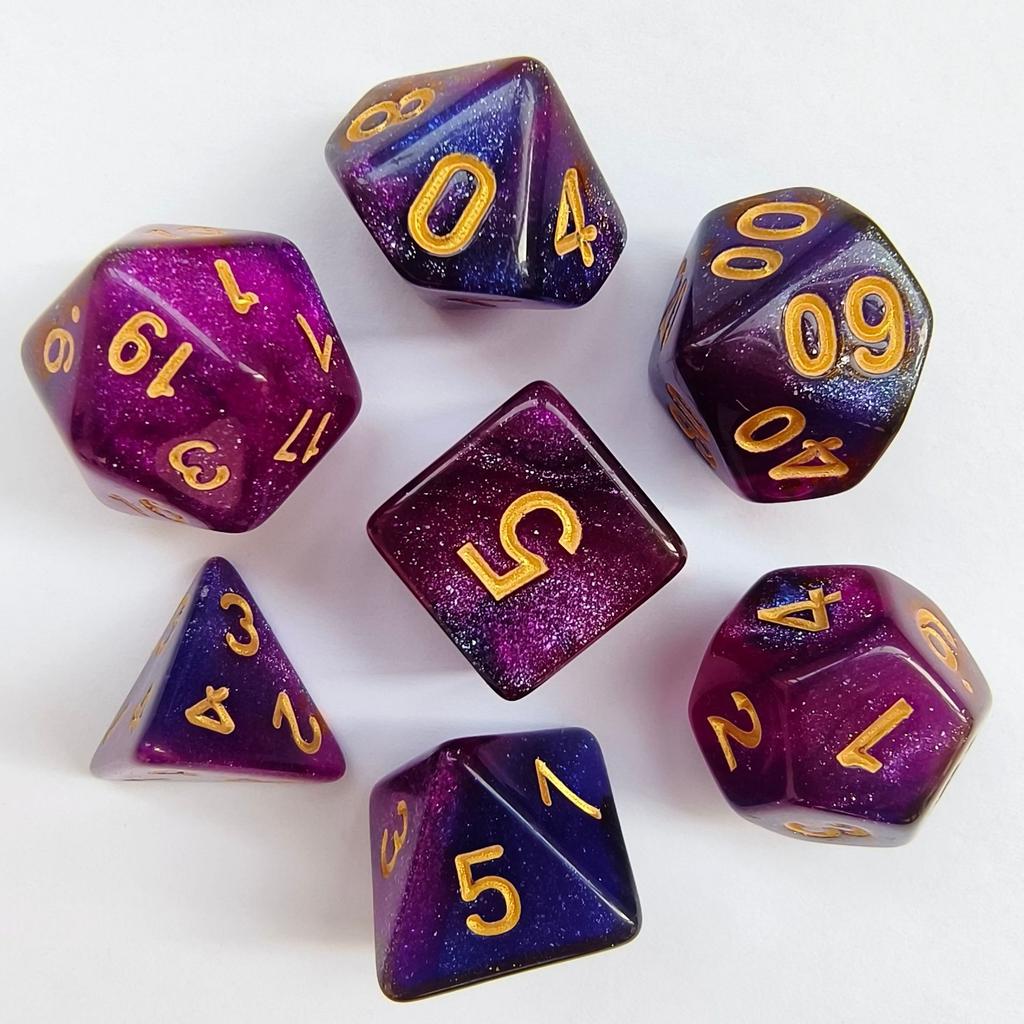 7pcs/lot Polyhedral Dice Set Double-Colors Dice D4 D6 D8 D10 D% D12 D20 for DND RPG Table Games