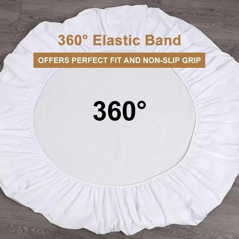 1PC Waterproof Fitted Sheet Soft Comfortable Breathable Bedding 360 Degree Full Surround Mattress Cover for Single Double Bed