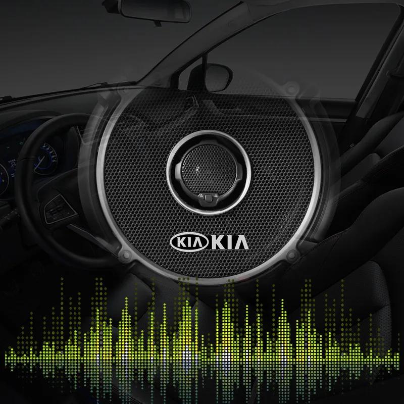 AANW1 10pcs 3D aluminum speaker stereo speaker badge emblem Sticker for Kia Ceed Cerato Rio Sportage Soul K3 K5 Sorento Optima Picanto