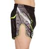 Leone 1947 Muay Thai Kickboxing Shorts, Unisex [LEVO FLUO] Satin Fabric with Wide Side Slits (Size XS), Black/Yellow, AB964F [Authentic]