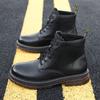 Модные ботинки Мартина на толстой подошве, мужские осенние высокие рабочие короткие ботинки, флисовые теплые ботинки на мягкой подошве, тренд