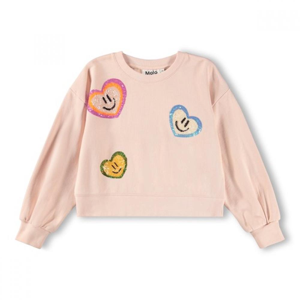 Molo Color Heart Sequin Sweatshirt 9 12y Akis9ts069