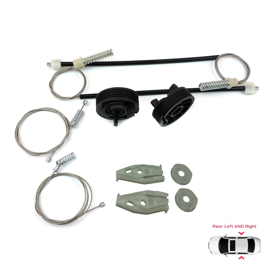 EWR912+EWR913 Window Regulator Repair Kit Rear Left Right for Peugeot 206 CC 2D T16 2000-2008 2-Door Coupe Cabrio 922457 922458