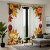Комплект из 2 предметов HD Harvest Festival, маленькая свежая тыква, кленовый лист, занавеска, белая, с цифровой печатью, занавеска для домашнего декора в стиле Decora