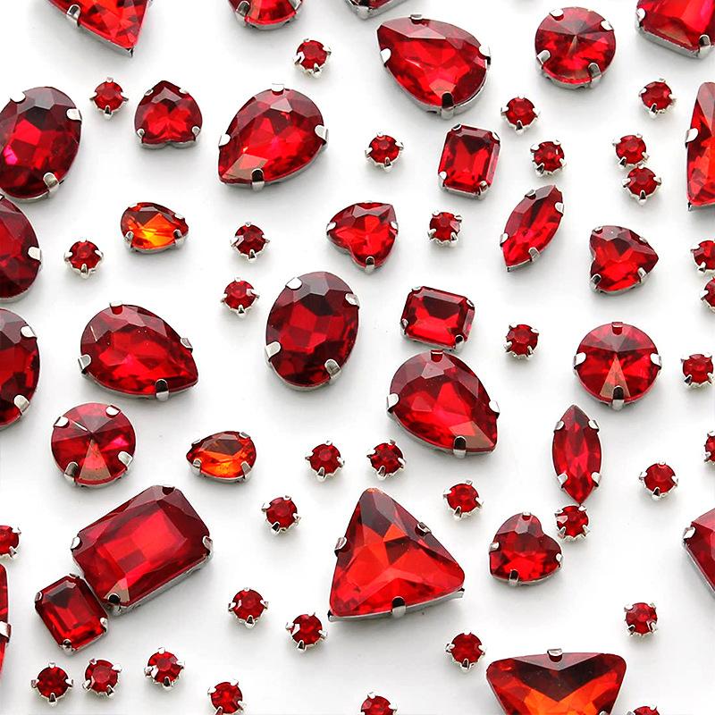 100 PCS Rhinestones Mixed Claw Drill Glass Crystal Sewing Drill DIY Clothing Accessories Wedding Accessories Rhinestone Sew On Beads