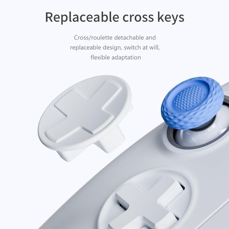 Раздельный механический игровой контроллер для Switch, беспроводной Bluetooth-джойпад с металлическим джойстиком и функцией пробуждения