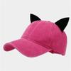 Velvet Cat Ear Baseball Cap Soft Top Cap Student Couple Personality Hat