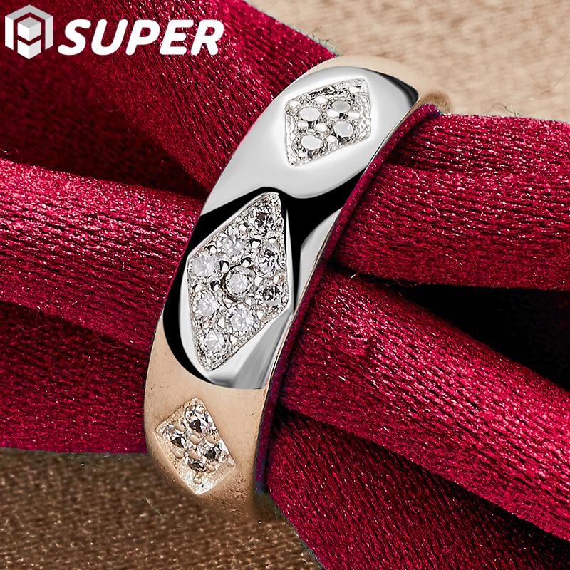 Ювелирные изделия из стерлингового серебра 925 пробы с тремя цирконами AAA