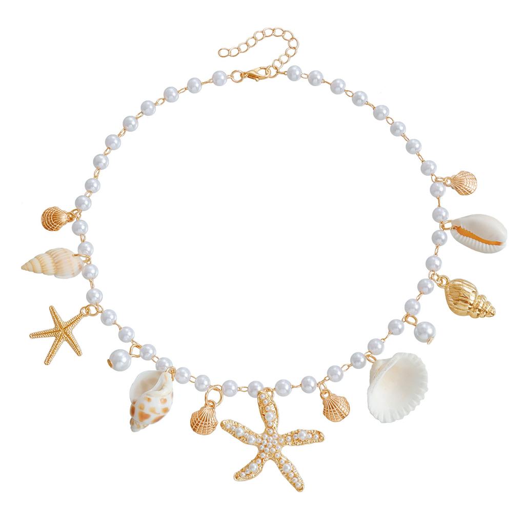 Bohemian Summer Beach Shell Waist Chain. Beach Vacation Imitation Precious Sea Star Sea Snail Pendant Body Chain
