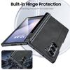 For Samsung Galaxy Z Fold 6 Phone Case With S Pen Holder, Hinge Protector and Screen Protector PU Leather Matte PC-Black