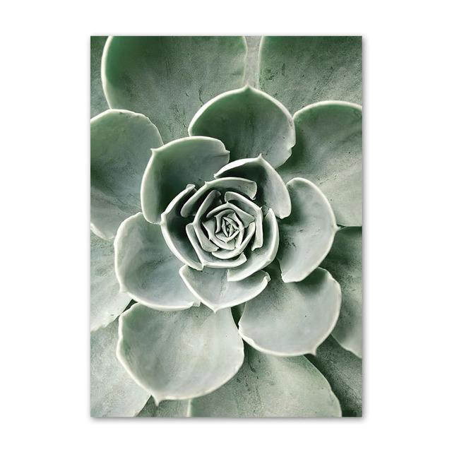 Зеленое растение Агава Кактус Абстрактная геометрия Линия Настенная живопись Печать на холсте Картина в скандинавском стиле Настенный плакат для украшения гостиной