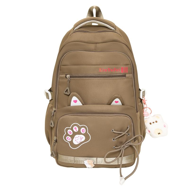 Cartoon Cat Студенческий школьный рюкзак женский легкий рюкзак с несколькими отделениями большой емкости