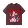 275 GSM Washed T-shirts 100% Cotton Demon Slayer V72 Nezuko Print Unisex Heavy Cotton T Shirt
