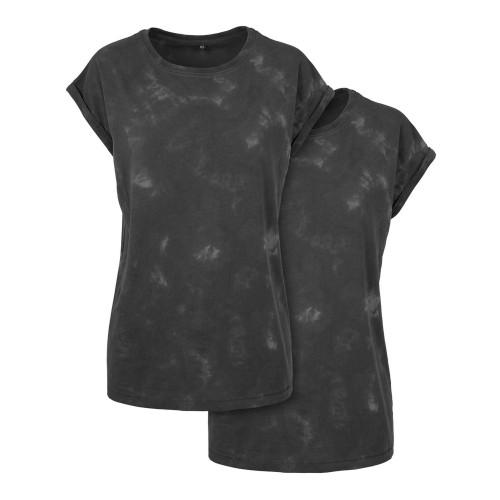 Build Your Brand Womens/Ladies Batik Dye Extended Shoulder T-Shirt