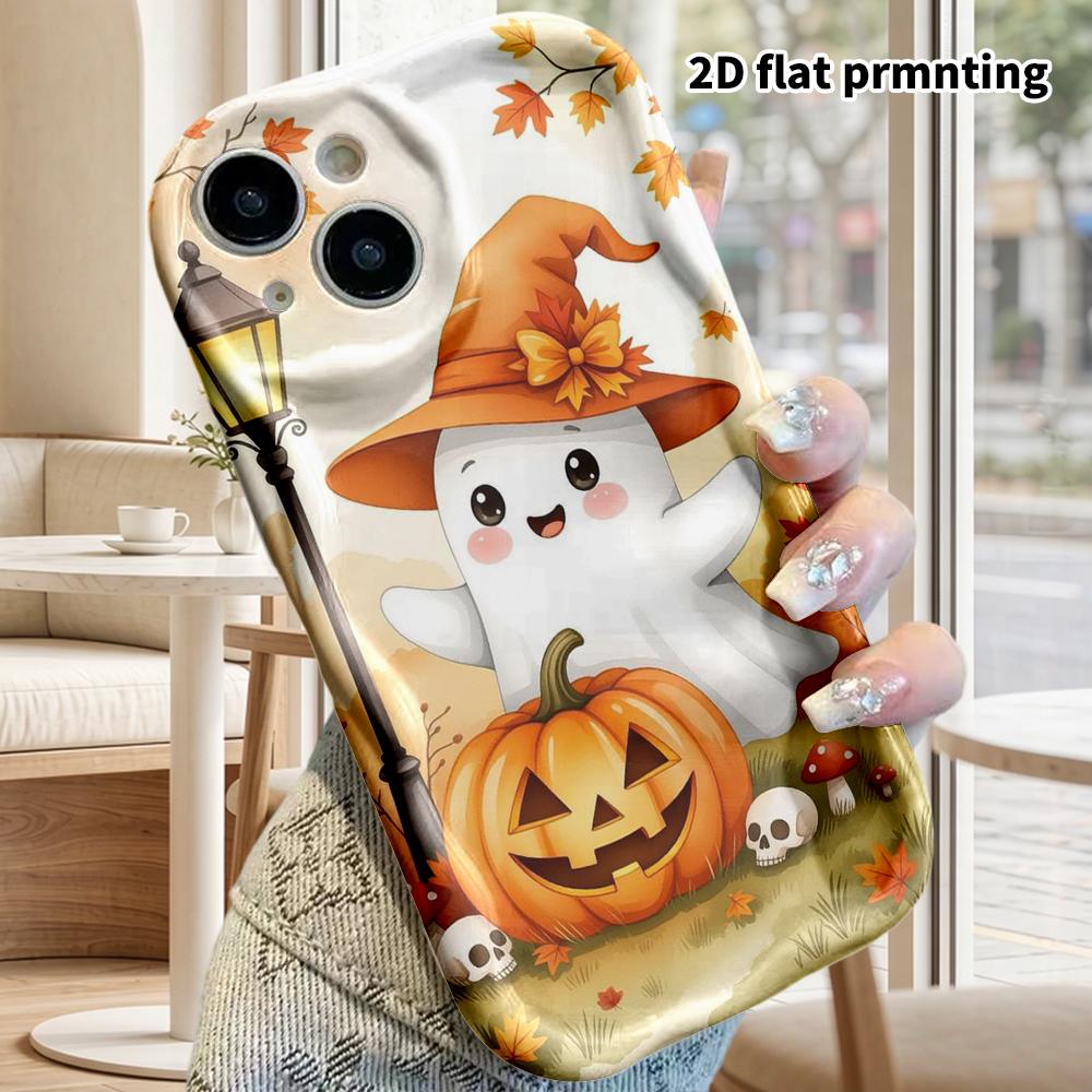 Phone case: 2D flat design suitable for iPhone 18 17 16 15 14 13 Pro cases, couple style, warm autumn, Christmas and Halloween gift