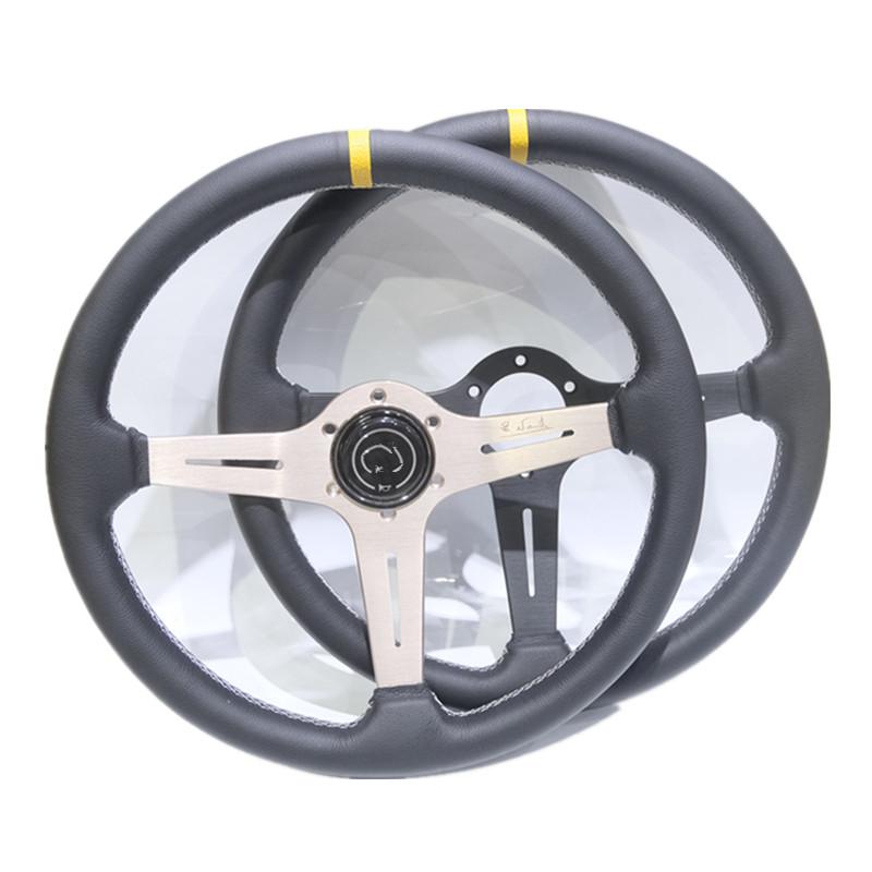 15inch 360mm Racing Flat Steering Wheel Auto Universal Leather Simulated Racing Game Steering Wheel